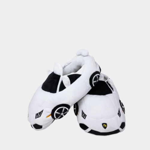 White Car Slippers -  PlushKickz™